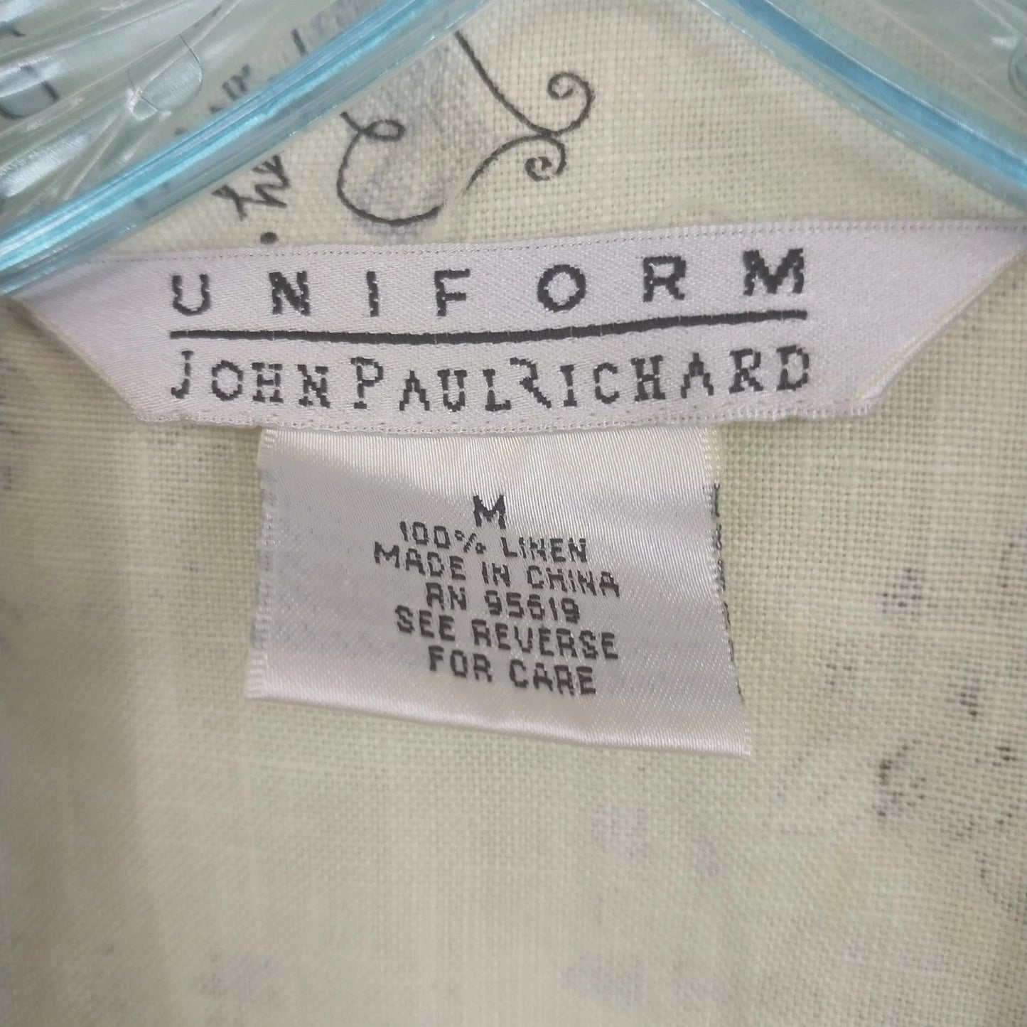 John Paul Richard Linen Shirt Dress Green Floral Button Front Medium