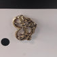 Vintage Grandma Heart Brooch Gold Tone Rose Floral Pin
