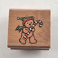 Lot of 4 Holiday and Christmas Themed Wooden Mounted Rubber Stamps Vintage