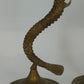 Vintage Brass Dragon Serpent Candlestick Holders Pair Korea