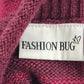 Fashion Bug Women's Sweater Pink M Striped Medium Ramie Wool Blend Soft China