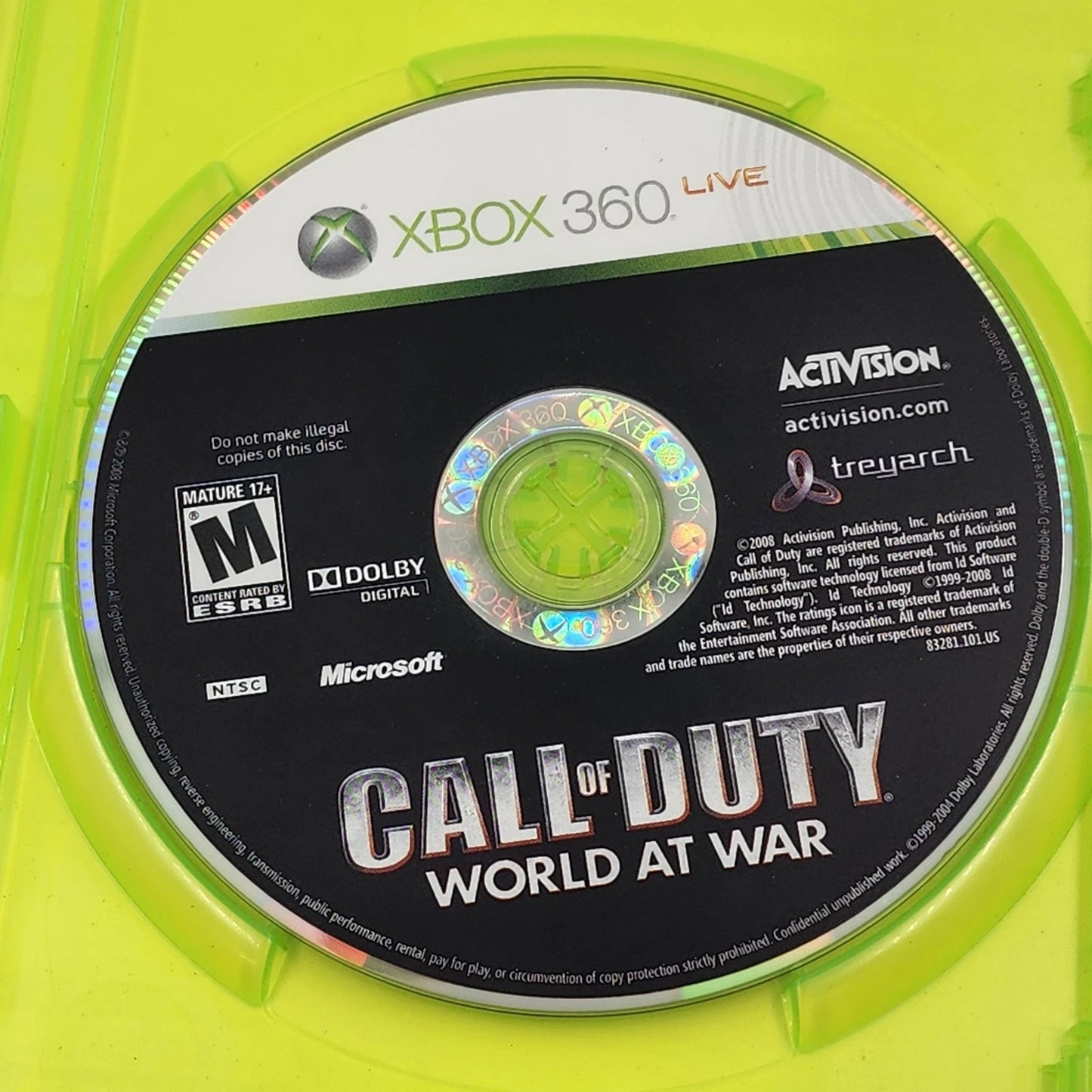 Call of Duty World at War Microsoft Xbox 360 2008 Video Game Console Activision