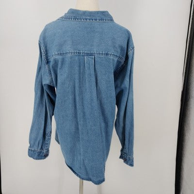 Rosemary & Ivy Embroidered Long Sleeve Button Front Denim Shirt/Jacket XL