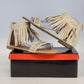 Adrianna Cathy-8 Beige Gladiator Sandals Women's 8 Fringe Ankle Height Zip NIB