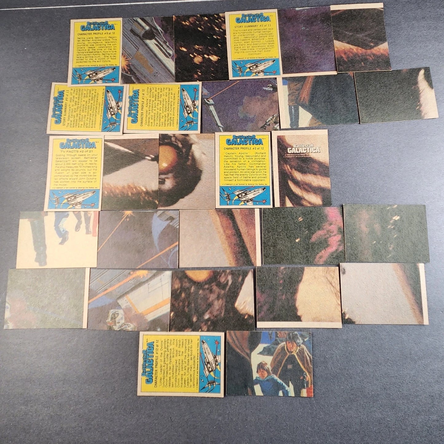 1978 Battlestar Galactica Movie Trading Cards Lot 28 Vintage Classic Sci-fi 3.5"