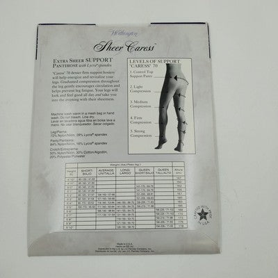 J C Penny Worthington Sheer Caress 70 Denier Firm Support Pantihose Queen Short