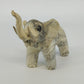Trunk Up Lucky Elephant Figurine Crushed Oyster Shell Sculpture 5.5" Gray