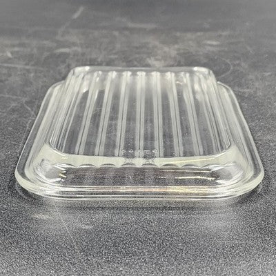 Pyrex 502-C Ribbed Lid Cover Clear Rectangle Glass Refrigerator Dish 6.8"x4.25"