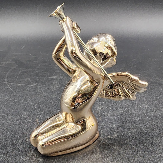 Department 56 Cherub Angel Figurine 6.5" Gold Tone Polyresin Christmas Decor