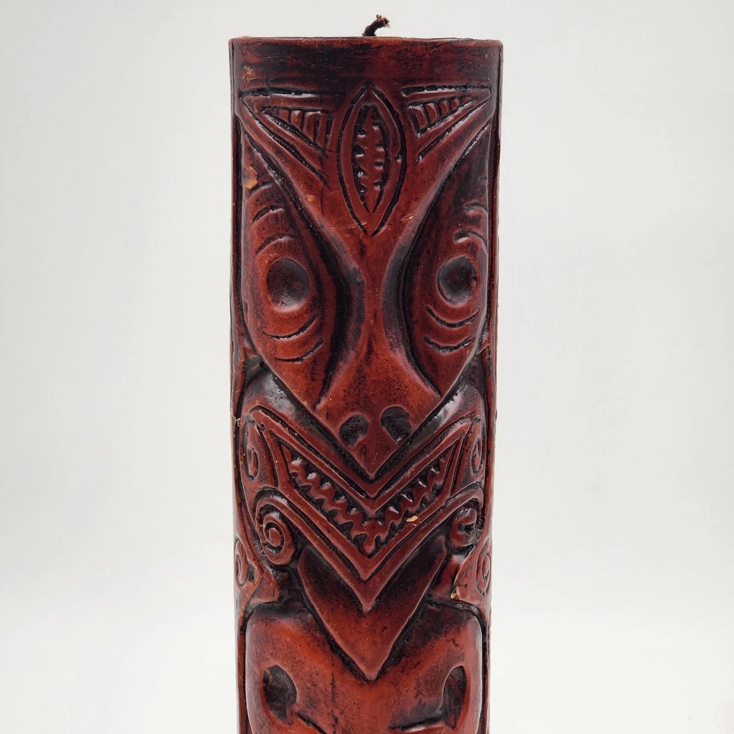 Marquesan Tiki Decor Candle Totem Sculpture Carved Look Polynesian 12.5" Canada