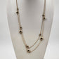 Avon Gold Tone Double Strand 15" Necklace with Black Onyx & Gold Tone Accents