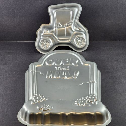 2 Wilton Cake Pans 1995 Over the Hill 2105-1237 and 1976 Model T Car 508-434