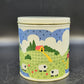 Nina Farm Scene Sheep Tin Canister Set 3 Metal Kitchen Storage Nesting 1982