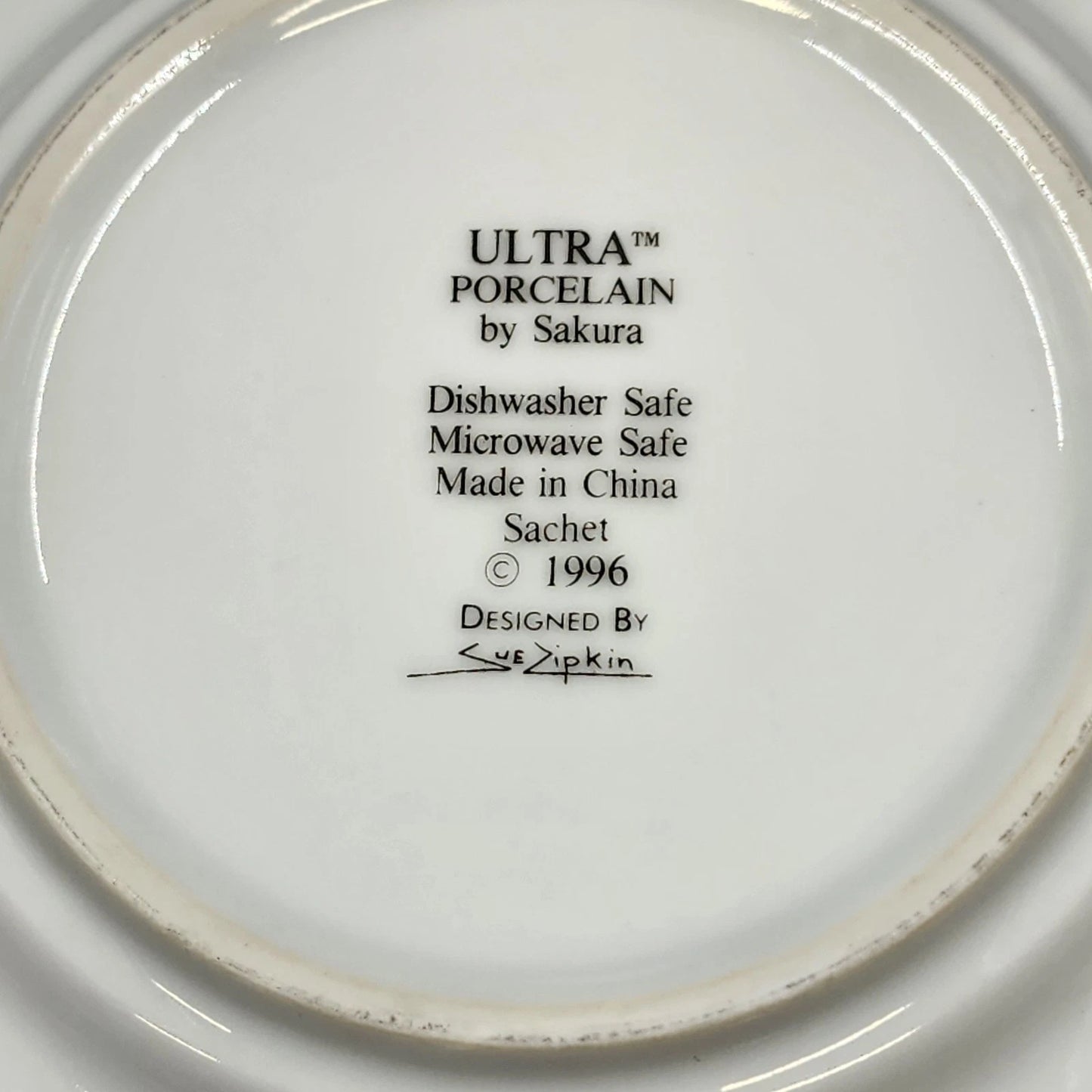 4 Sakura Sachet Saucer Plate 6.25" Ultra Porcelain Sue Zipkin Herbs Floral 1996