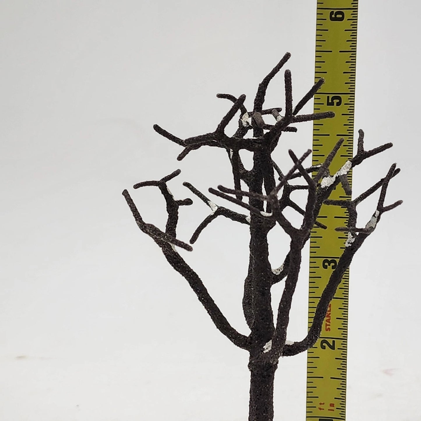 7 pc Christmas Village Trees Lot White Frosted & Bare Branch 5" Lemax Dept 56