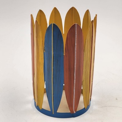 Pink Zebra Surfboard Candle Accent Shade Metal 4.25"d Beach Summer Home Decor