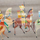 4 Arabian Horsemen Biblical Era Canvas Print Wall Scroll Damage 38" W x 19.5" H