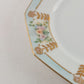 Tirschenreuth Bavaria Decagon Salad Plate Blue Border Enameled Flowers Gold Trim