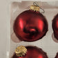 Christmas By Krebs Glass Ornaments 6 pk Red Crimson Jewel Vintage Crown Top 2.5"