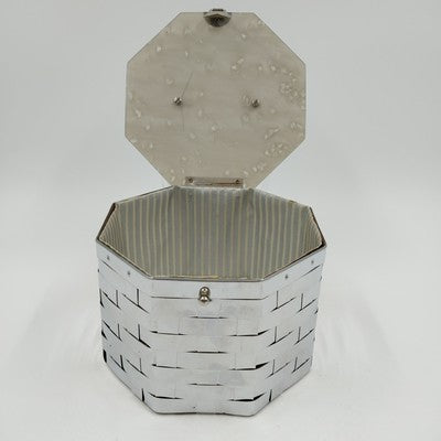 Dorset Rex Fifth Avenue Octagon Basket Weave Handbag Lucite Handle Vintage 1950s