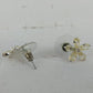 Yellow Flower Stud Earrings Pear Cut Faceted Stones Silver Tone Floral Jewelry