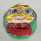 Hickory Dickory Dock Mouse Clock Blown Glass Christmas Ornament 4.5" Cap & Tie