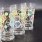 Libbey Atomic Starburst Juice Glasses 4 MCM Flower Power 5” 1970s Vtg Drinkware