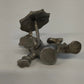 Rawcliffe P Davis Pewter Clown Under Umbrella Circus Figurine 2.25" 1979