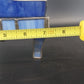 Blue Marbled Stained Glass Grand Piano Trinket Jewelry Box Metal Frame 7" Vtg