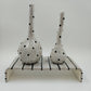 Studio B White Black Polka Dots Art Design with Striped Table Ceramic Vase Set