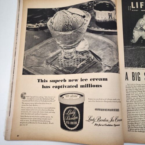 Life Magazine September 1 1947 Joh Cobb and Racing Car plus Baseball & Football