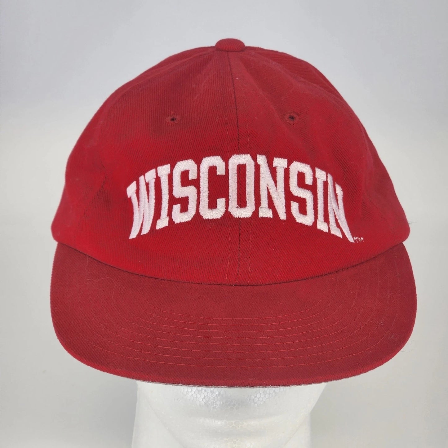 Wisconsin Badgers Snapback Hat 90s Champion Red NCAA Cap