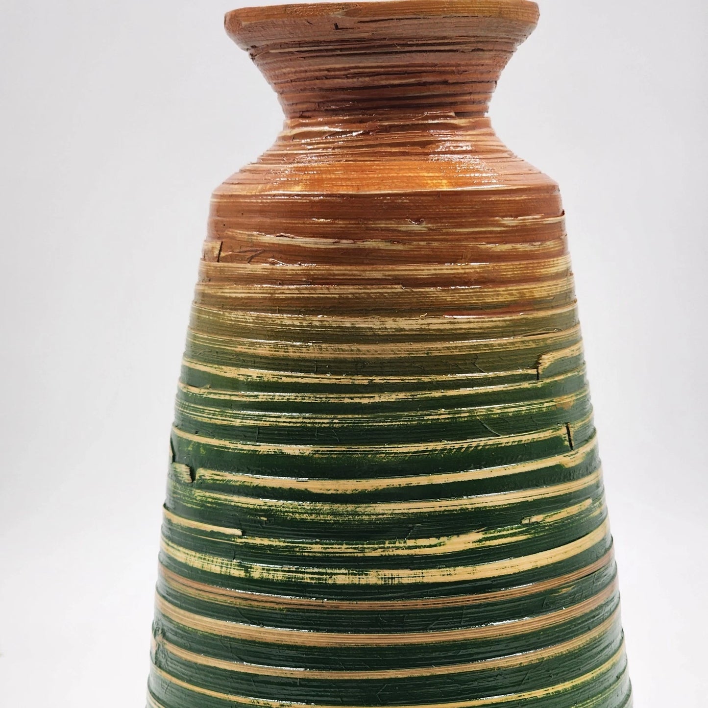 Colorful Coiled Rattan Vase Decorative Basket Boho Woven Art Dried Plant Holder