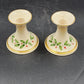 2 Lenox Candlestick Holders Dimension Holiday White China 24K Gold Trim