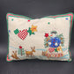 2 Snowmen Christmas Throw Pillows 3 Fun Scenes 16" x 12" Snowmen Stars & Birds