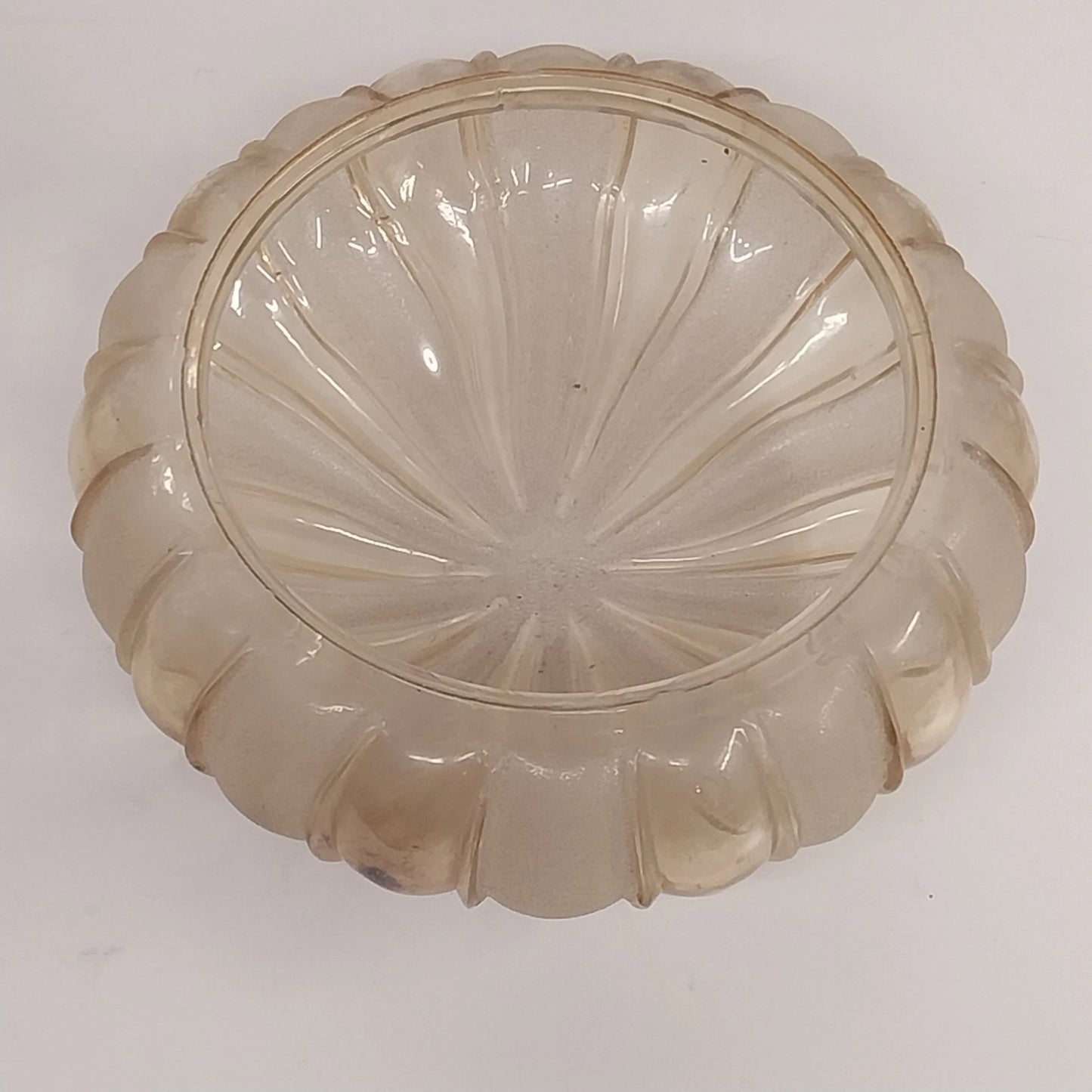 Amber Glass Ceiling Light Shade 12" Ribbed Pumpkin Flush Mount 9" Fitter Vintage
