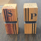 Natural Wood Square Block Salt and Pepper Shakers 3" Vintage Kitchen Accessories