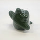 Green Frog Figurine Reclining Lounging Pose White Belly 4" Glossy Ceramic Decor