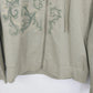 Massini Women's Zip Up Hoodie Size XL Floral Paisley Army Green Cotton Blend Y2K