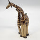 Studio Pottery Giraffe Family Figurine Brown Speckled 7" Artist Marked