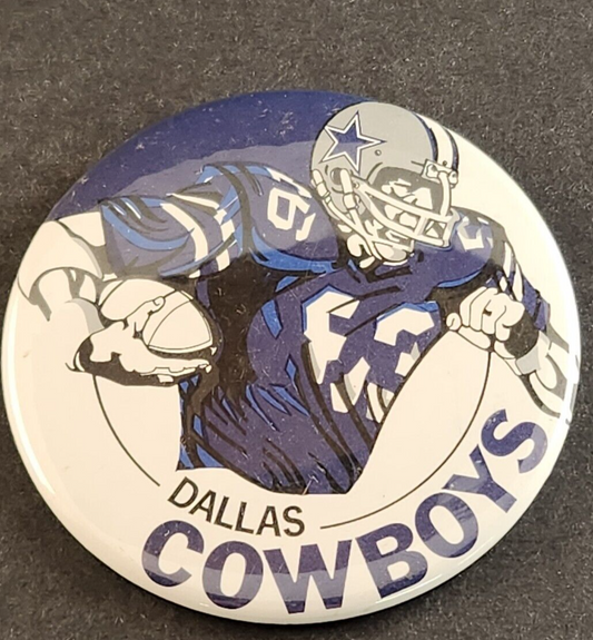 Dallas Cowboys NFL Pin Back Button Vintage Merchandise 1970's 3½" Diameter