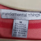 Fundamental Things T-Shirt Coral Pink Striped V Neck Top Women Medium Acrylic