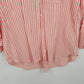 Velvet Heart Women's Peach White Striped Button Down Blouse Roll Tab Sleeve XL