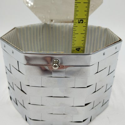 Dorset Rex Fifth Avenue Octagon Basket Weave Handbag Lucite Handle Vintage 1950s