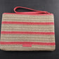 Vera Bradley Coral Straw Wristlet Rain Forest Lily Zip Pouch 10x7 Cosmetic Bag