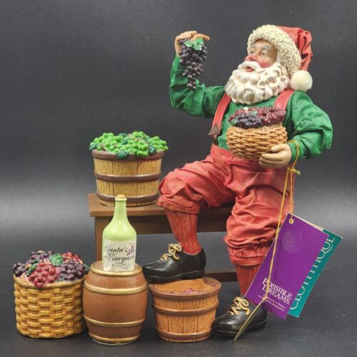 Possible Dreams Clothtique Santa's Vineyards 2000 Wine Making Christmas Decor