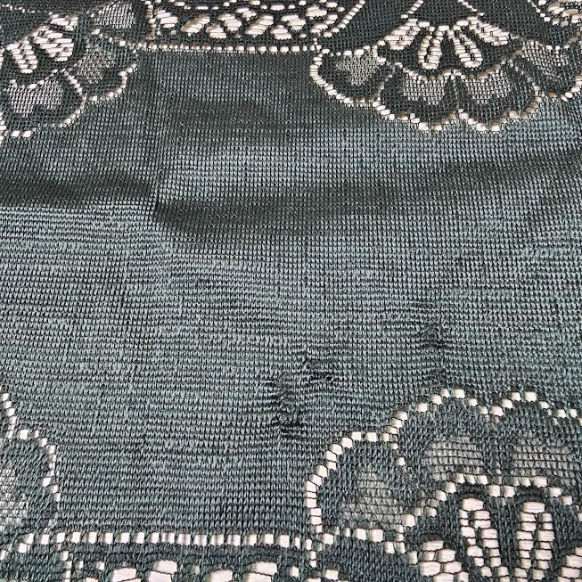 Green Cut Lace Linen Placemats Set of 4 Scalloped Edge Doily Style Vintage