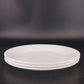 Vintage Oven Ware Milk Glass Dinner Plates Swirl Rim Set of 3