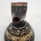 Ukrainian Art Pottery Pitcher Black Red Tan Raised Geometric Elongated Spout Vtg