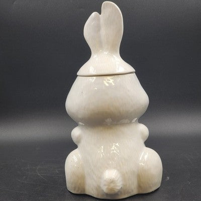 Hocus Pocus Bunny Cookie Jar 2 Piece McCoy 211 Porcelain Rabbit 13.5" H